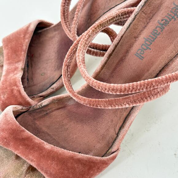 Jeffrey Campbell Velvet Heels 8 Rose Mauve Pink 90s Y2K Mules Slip On Glam - Picture 3 of 7